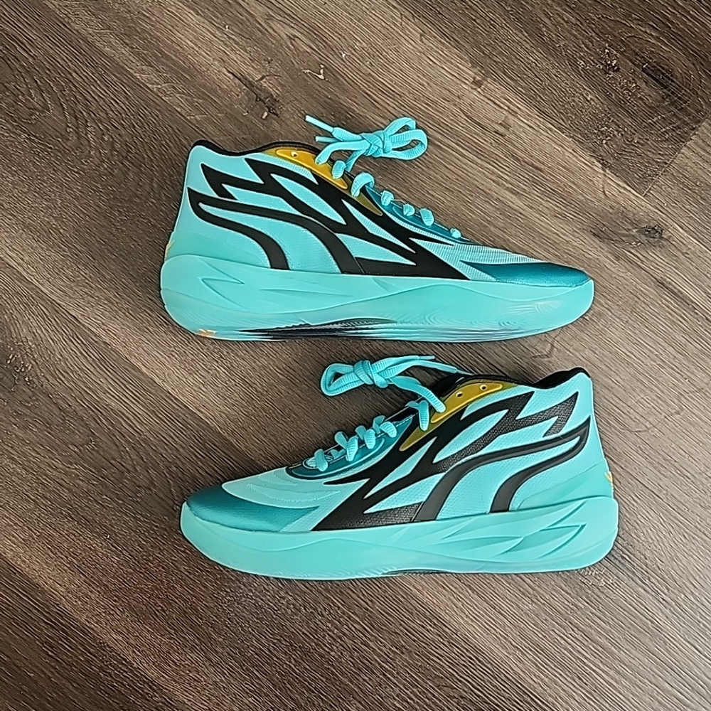 Sz 11 Puma LaMelo Ball MB.02 Honeycomb Basketball Shoe Aqua 377590-01 Hornets